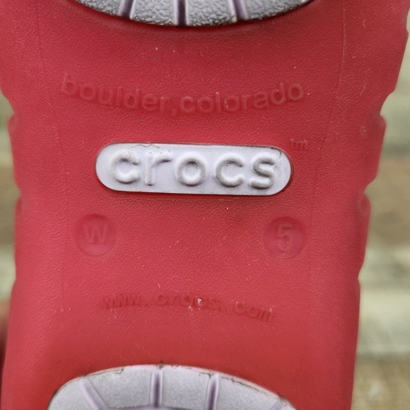 Crocs Adrina II Jelly Flat Women 5 Pink Slip On Sandal Cutout Design Waterproof - Picture 9 of 9